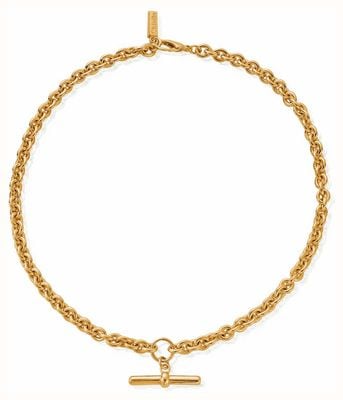 ChloBo Anchor Chain T-Bar Gold-Plated Necklace CC-G-NE-24-S1