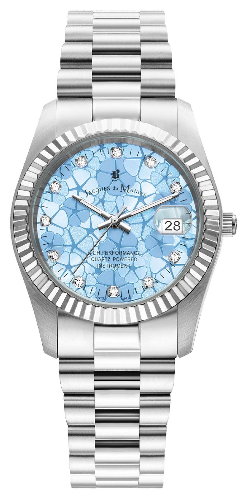 Jacques Du Manoir JWL02601 Inspiration Flower (34mm) Blue Watch