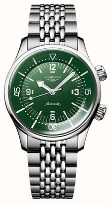 LONGINES Legend Diver Automatic Chronometer (39mm) Green Lacquered Dial / Stainless Steel Bracelet L37644066