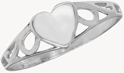 Treasure House Sterling Silver Babies Heart Ring Size D G7399/D