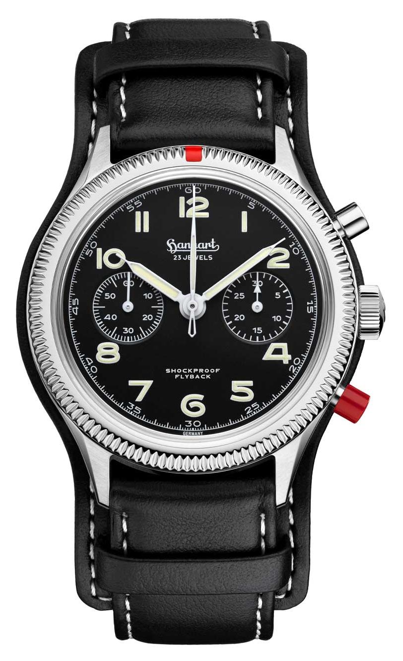 Hanhart H721.212-7012(Large Strap) 417 ES Heritage Flyback Watch