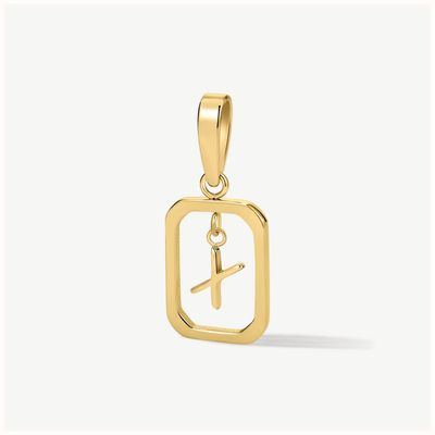D.LOUISE Gold Tone Floating Initial Pendant - X CH-18-24