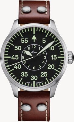 Laco Aachen Automatic - Laco 31 Upgrade (42mm) Black Dial / Brown Calf Leather Strap Watch 861690.2.PR