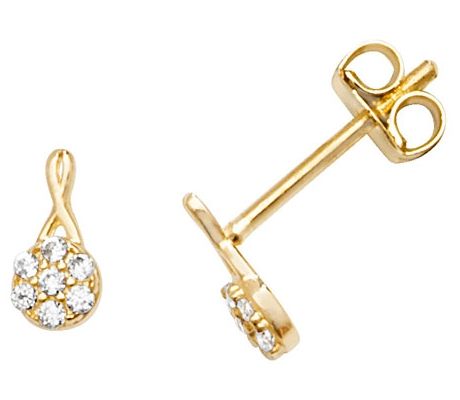 Treasure House ES605 9k Yellow Gold Cubic Zirconia Stud Jewellery