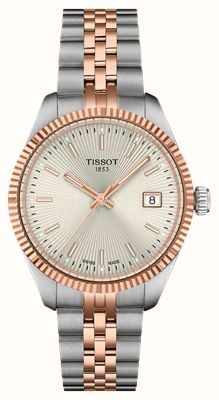 Tissot Ballade Quartz (34mm) Silver Sunray Dial / Two-Tone Stainless Steel Bracelet T1562102203101