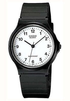Casio Classic Analogue Quartz (34.9mm) White Dial / Black Resin Band MQ-24-7BLL