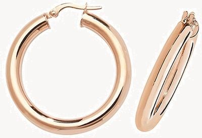 Treasure House 9k Rose Gold Hoop Earrings 25 mm ER1004R-25