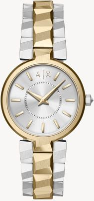 Armani Exchange Two-Hand Quartz (34mm) Silver Sunray Dial / Two-Tone Stainless Steel Bracelet AX4406