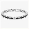BOSS Jewellery Two Tone Black Enamel & Stainless Steel Link Bracelet 1580890