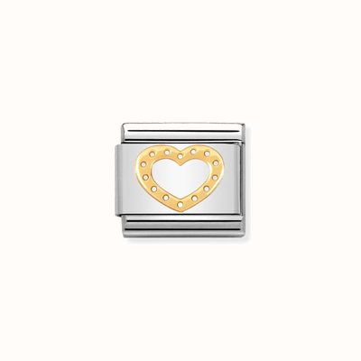 Nomination COMPOSABLE Classic LOVE HEART in Stainless Steel with Bonded Yellow Gold 030116/19