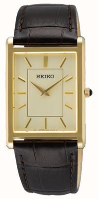 Seiko Classic Dress (27.2mm) Champagne Dial / Black Leather Strap SWR106P1