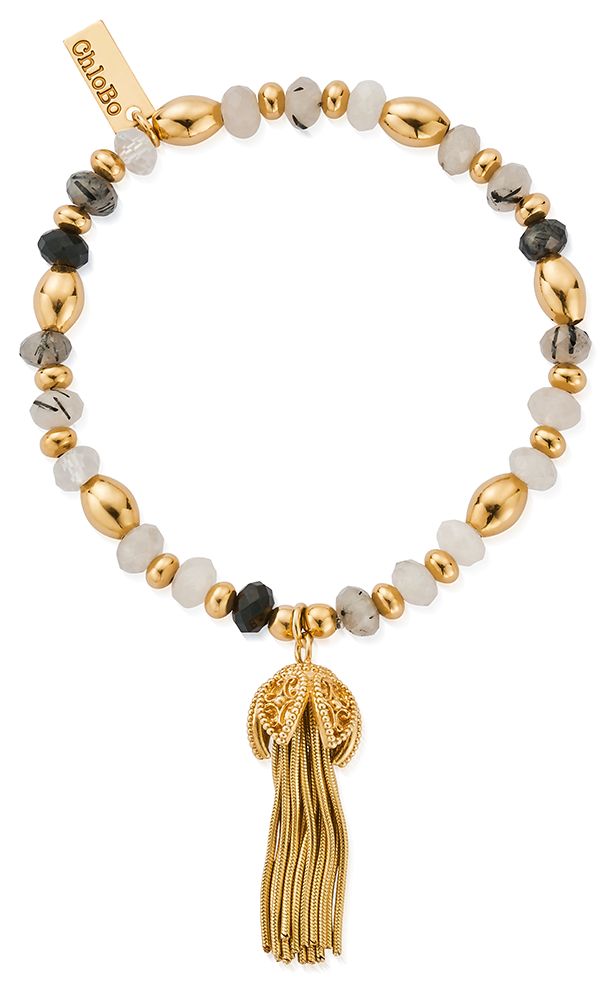 ChloBo GBBRQO3455 Tassel Of Joy Black Rutilated Quartz Jewellery