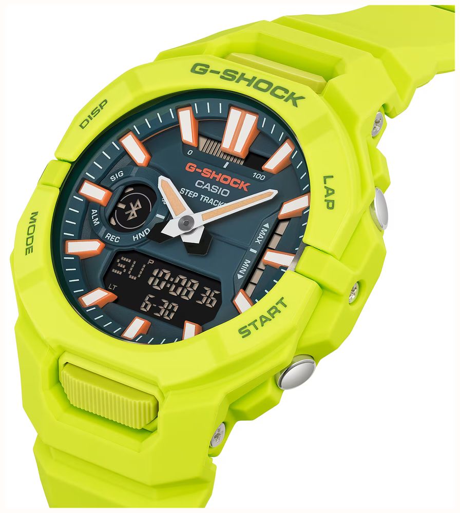 Casio G-SHOCK GBA-950 Series Step Tracker (43.9mm) Dark Blue Dial / Lime Green Resin Band GBA-950-9A3ER - alternate view 4