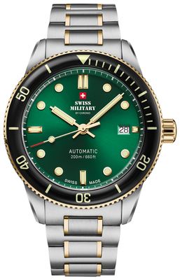 Swiss Military by Chrono Automatic Green Dial 200M Dive Watch SMA34106.03