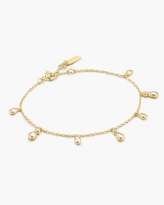 Ania Haie Gold Polished Teardrop Dangle Station Bracelet B076-06G