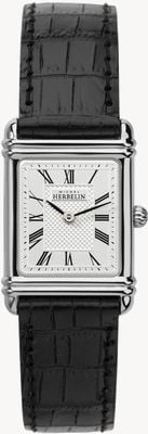 Herbelin Women's Esprit Art Deco Black Leather Strap 17478AP08