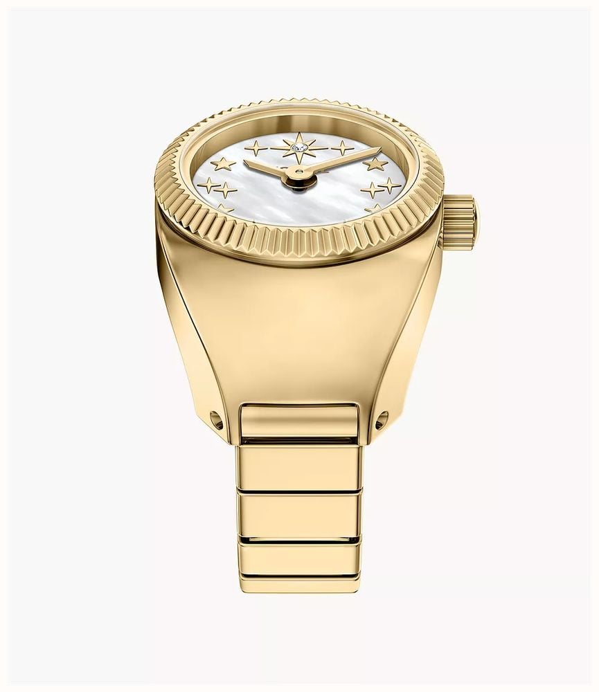 Fossil Watch Ring 15 mm Two-Hand Gold-Tone Stainless Steel ES5535 - alternate view 2