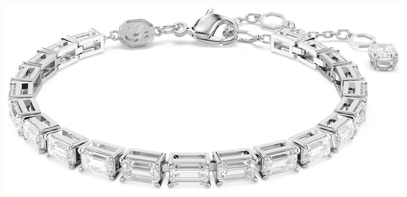 Swarovski Matrix Tennis Bracelet Baguette-Cut White Rhodium-Plated 5707200