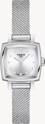 Tissot Lovely Square (20mm) Silver Dial / Stainless Steel Mesh Bracelet T0581091103600