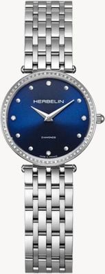 Herbelin Epsilon Diamond Quartz (28mm) Blue Sunray Dial / Stainless Steel Bracelet 17116B68Y85