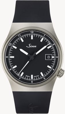 Sinn 544 Automatic (38.5mm) Matte Black Dial / Black Silicone Strap Watch 544.010 SILICONE