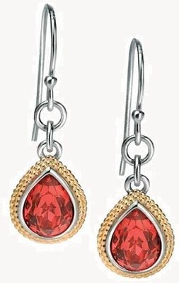 Fiorelli Red Pear Shape Cubic Zirconia Drop Earrings E4802R