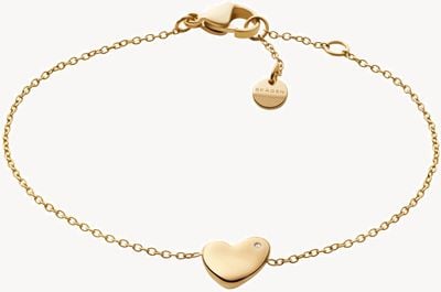 Skagen Women's Gold-Tone Stainless Steel Heart Charm Bracelet SKJ1569710