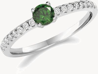 Treasure House SILVER RHOUIUM PLATED CZ SOLITAIRE RING G7550EM/M