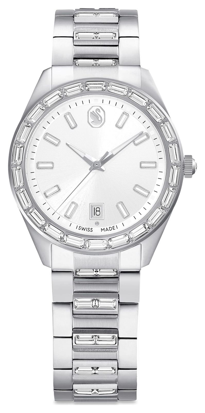 Swarovski 5734665 Matrix Date (35mm) Silver Sunray Dial / Watch