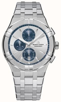 Maurice Lacroix Aikon Quartz Chronograph (42mm) Grey Sunray Dial / Stainless Steel Bracelet AI1118-SS002-230-1