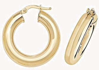 Treasure House 9k Yellow Gold Hoop Earrings 15 mm ER1005-15