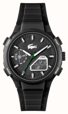 Lacoste Men's LC33 (44mm) Black Hybrid Dial / Black Silicone Strap 2011365