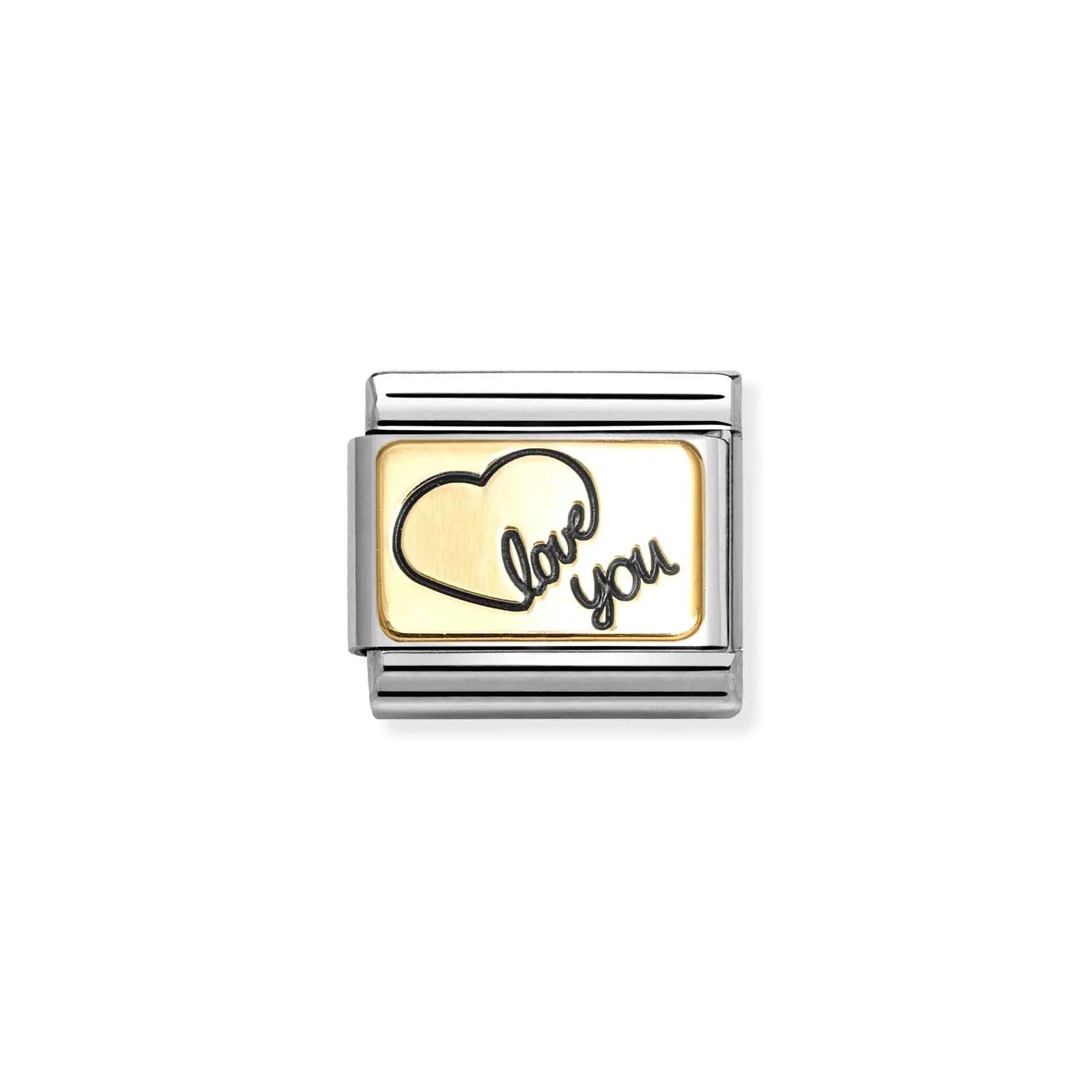 Nomination 030284/60 Classic Heart Outline Love You 18ct Jewellery