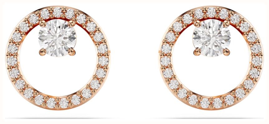 Swarovski Constella Stud Earrings White Crystals Rose Gold-Tone Plated 5692263