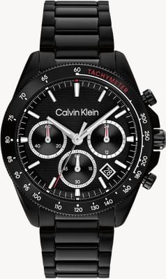 Calvin Klein Sport Luxe Quartz Chronograph (40mm) Black Dial / Black PVD Stainless Steel Bracelet 25200609