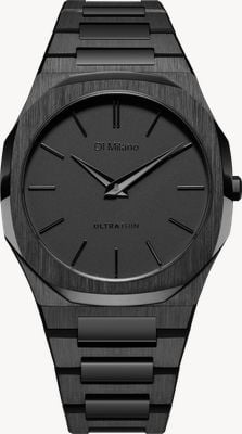 D1 Milano Ultra Thin Shadow (40mm) Black Striped Dial / Black PVD Stainless Steel Bracelet UTBJSH