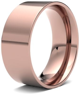 James Moore Wedding Rings | 9ct Rose Gold | 8mm | Light | Flat Court | AG_8LLE-9R