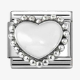 Nomination Composable Classic SIMBOLI 1 In Acciaio, Smalto E Arg. 925 Cuore Bombato Bianco 330204/36