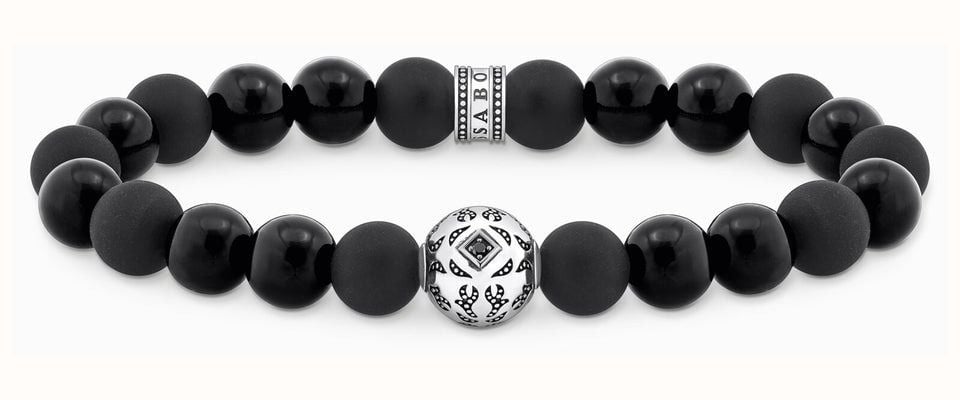 Thomas Sabo Silver Blackened Beads Bracelet With Obsidian A2145-705-11-L19