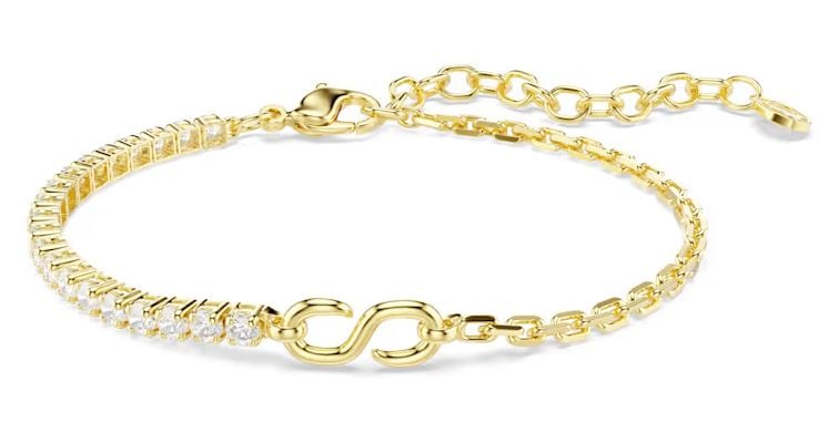Swarovski 5753925 Matrix bracelet, Round cut, White, 18K Jewellery