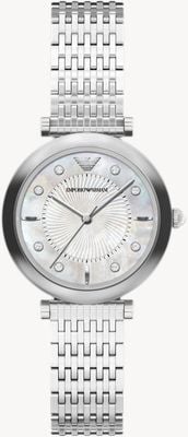 Emporio Armani Three-Hand Crystal Quartz (32mm) Mother-of-Pearl Dial / Stainless Steel Bracelet AR11807