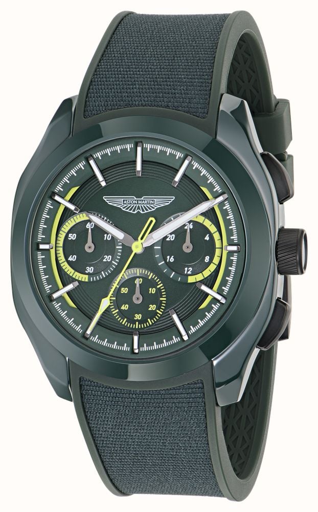 Aston Martin Thrill CRT Quartz Chronograph (42mm) Bertelli Green Dial / Bertelli Green Flex Strap MTRC2F602 - alternate view 2