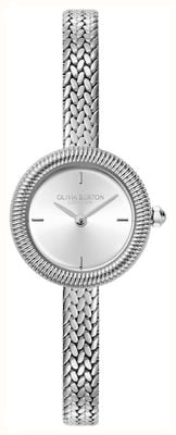 Olivia Burton Classic Finery (20mm) Silver Sunray Dial / Stainless Steel Mesh Bracelet 24000278