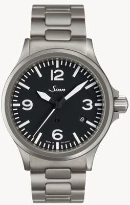 Sinn 856 (40mm) Black Dial / Stainless Steel Bracelet 856.011 TWO LINK BRACELET