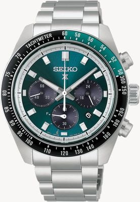 Seiko Prospex Speedtimer “Racing” Solar Chronograph (41.4mm) Green Sunray Dial / Stainless Steel Bracelet HBJ003P1