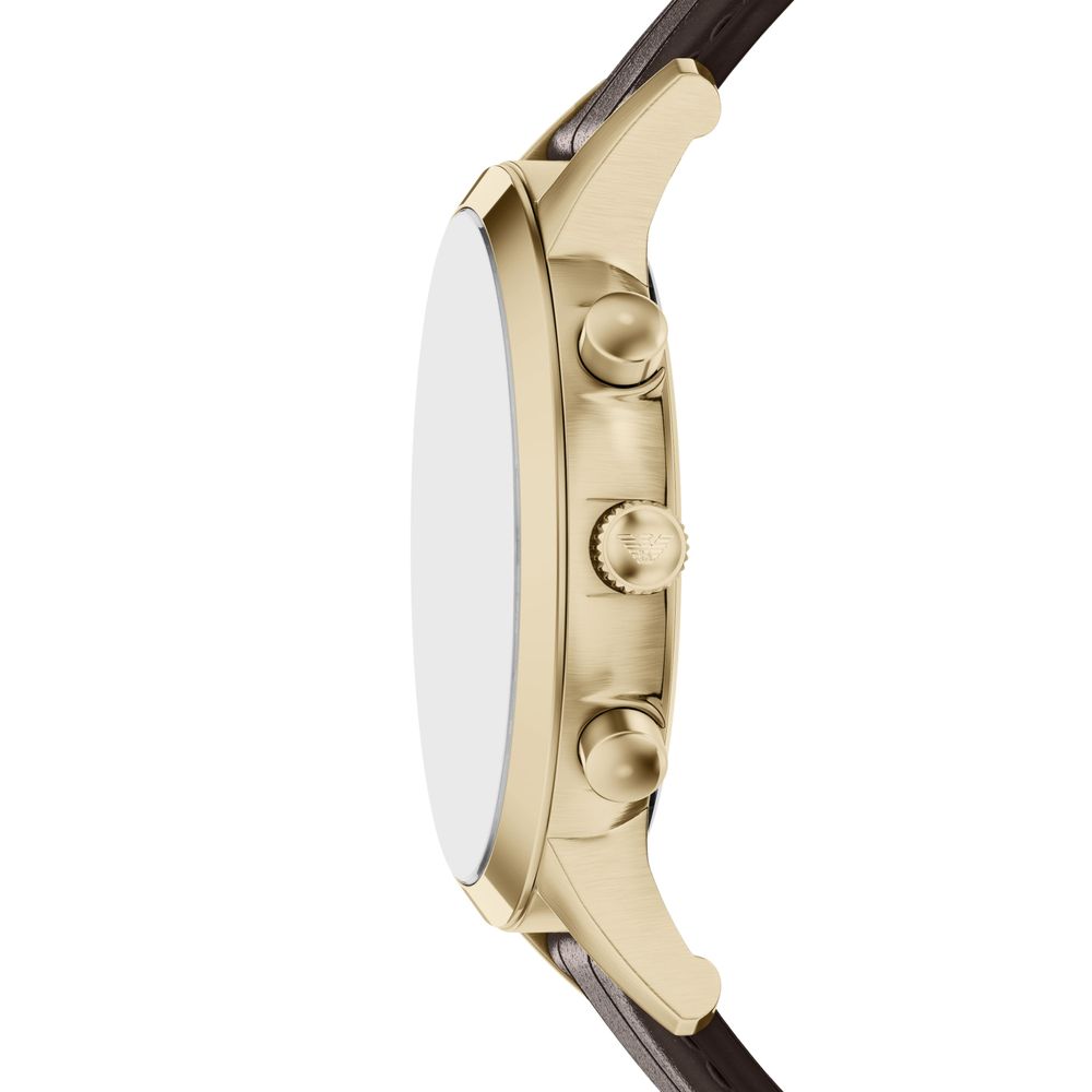 Emporio Armani Quartz Chronograph (43mm) Brown Sunray Dial / Brown Leather Strap AR11822 - alternate view 3