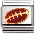 Nomination Classic American Football 18ct Gold & Steel Enamel Charm 030203/09