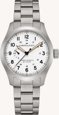 Hamilton Khaki Field Power Reserve Mechanical (40mm) White Dial / Stainless Steel Bracelet H69509110