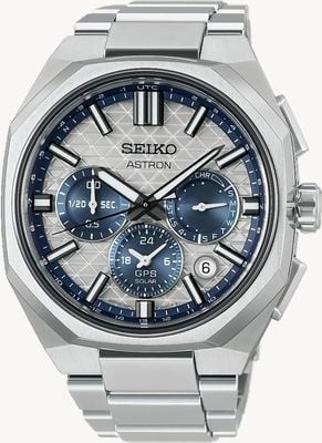 Seiko 145th Anniversary Astron GPS Solar Limited Edition 5X63 (43.4mm) Silver Dial / Titanium Bracelet Watch HAB004J1 EX-DISPLAY