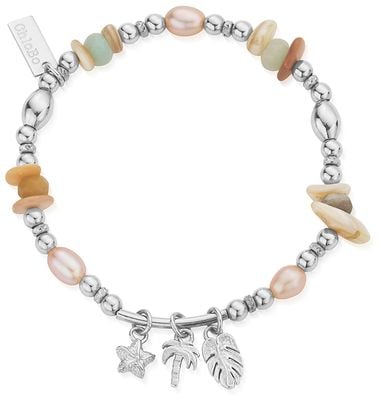 ChloBo TREASURES OF BALI Hopeful Shores Pearl Charm Bracelet - 925 Sterling Silver SBAPSMULC